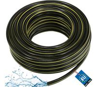 KOTARBAU® Tuyau d'arrosage professionnel, 4 couches, renforcé, pour arroser les plantes, diamètre intérieur : 25 mm, longueur : 50 m, noir et jaune