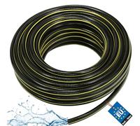 KOTARBAU® Tuyau d'arrosage professionnel, 4 couches, renforcé, noir et jaune, pour arroser les plantes, diamètre intérieur : 19 mm, longueur : 30 m