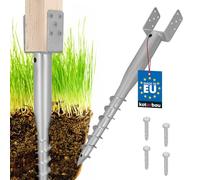 KOTARBAU U Support de poteau à visser 100x720mm en acier galvanisé à chaud Douille d'encastrement Douille de sol Socle de poteau U-boulon Ancrage au sol Piquet de mise à la terre Cheville pour poteau