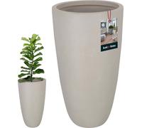 KOTARBAU® Vase de fleurs haut Pot de fleurs Gris Fiberclay Ecolite Hauteur 62 cm ⌀ 32 cm Vase moderne aspect béton Vase de sol grand pour fleurs Vases de fleurs modernes pour salon jardin balcon beaux