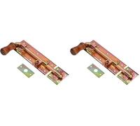 KOTARBAU® Verrou de Portail 280 mm Gauche Loquet de Porte à Boulon Coulissant Galvanisé Doré Qualité Supérieure (Lot de 2)