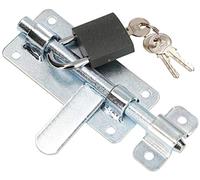 KOTARBAU® Verrou de porte, 150 mm, galvanisé, avec cadenas robuste, argenté, universel