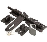 KOTARBAU Verrou de porte 250 mm avec cadenas à verrou de portail revêtu par pulvérisation Noir