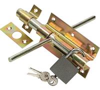 KOTARBAU® Verrou de porte avec cadenas galvanisé Jaune 100 mm