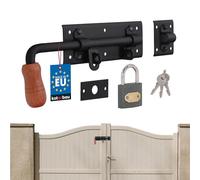 KOTARBAU® Verrou de porte gauche avec cadenas - Revêtement par pulvérisation - Fermeture de porte - 280 mm
