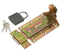 KOTARBAU® Verrou de serrure 180 mm + solide cadenas droit jaune galvanisé universel