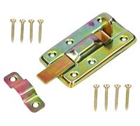 KOTARBAU® Verrou de serrure, 80 mm, avec gâche pour portes, galvanisé, jaune, universel