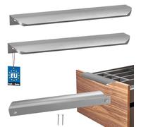 KOTARBAU ZnAl - Lot de 2 poignées de meuble - Poignées d'armoire - 212 mm - Argent mat - Poignées à vis arrière - Poignée de bord - Poignées de tiroir - Cuisine - Moderne