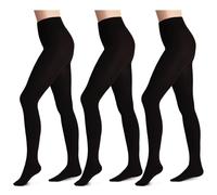 Kotashion 3 Paires Femmes Collants Noirs ，Soft Extensibles Opaques,80D Thermique Collants pour Femmes，Femme Résistants et Confortables Collant，M