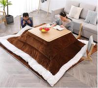 Kotatsu Kotatsu Table Chauffante Table Basse D’Hiver Tatami Table Chauffante Salon Jeu Table Basse Chauffante Couette Tapis Chauffant, Browna, 80 * 80 * 45cm