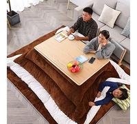 Kotatsu Table chauffante de style japonais Table de courtepointe et table basse de style japonais Table chaude 4 pièces Table Kotatsu + Chauffage + Couverture + Couettes