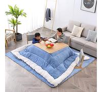 Kotatsu Table chauffante de style japonais Table de courtepointe et table basse de style japonais Table chaude 4 pièces Table Kotatsu + Chauffage + Couverture + Couettes