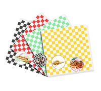 Kotkiddy 100 Pièces Feuilles Papier Deli 7x7 Cm Sortiment Carreaux Papier Ciré pour Aliments Résistant aux Graisses Papier Enveloppant pour Sandwich pour Fête Événements