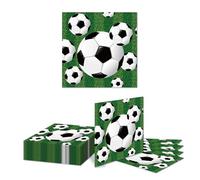 Kotkiddy 20 unités Accessoires de fête de Football Serviettes en Papier pour fête d'anniversaire sur Le thème du Sport Ensemble Cadeau de décoration