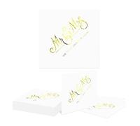 Kotkiddy 40 pièces Crisky Vert Sauge Serviettes Monsieur et Madame Or Cocktail Boisson Dessert Serviettes pour décoration de fête de fiançailles