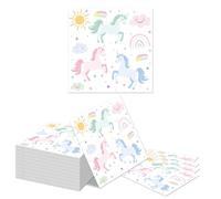 Kotkiddy 40 Pièces Serviettes en Papier Licorne Accessoires de Fête d'anniversaire Licorne Serviettes de Dîner Jetables Arc-en-Ciel Néon pour Filles Enfants Thème Princes