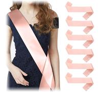 Kotkiddy 6 pièces de ruban blanc, ruban vierge à imprimer, ruban satin personnalisé, ruban vierge en satin, décoration de ruban, ruban pour mariée pour mariage et fête, Blé, L