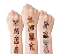 Kotkiddy 60 pièces de tatouages temporaires mignons de chiens pour enfants garçons filles décoration de fête cadeaux stickers pour anniversaire fête chiots fête d'animaux