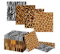 Kotkiddy 80 Pièces Serviettes Safari Animaux Motif Jungle Serviettes en Papier Tigre Zebra Girafe Léopard Motif Guépard Serviettes Accessoires de Fête pour Anniversaire S