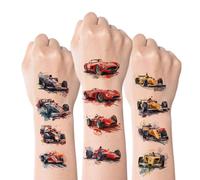 Kotkiddy 83 pièces de tatouages temporaires de voitures de course pour enfants garçons filles décoration de fête cadeaux autocollants pour anniversaire fête thème course