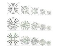 Kotkiddy Lot de 15 pochoirs mandala à pointiller, 8/12/16 segments 3/4/5/6/8 pouces, réutilisables, pour rochers, bois