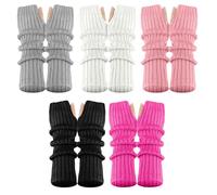 Kotkiddy Lot de 5 paires de gants Kawaii Warmers, manchettes, gants d'hiver mignons Y2k Harajuku pour femmes et filles, costume Lolita, 5 couleurs, multicolore, L