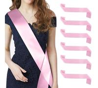 Kotkiddy Lot de 6 écharpes vierges en satin - Impression DIY - Pour mariage et fête (rose), Rose, L