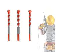 Kotkka Drill Bits Set, Four Blade Serrated Eccentric Twist Bits with U Type Slot, High-Strength Carbide Tip for Wood, Concrete, Brick, Glass, Tile, Metal, 3-16mm Multi-Material Drilling