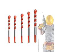 Kotkka Drill Bits Set, Four Blade Serrated Eccentric Twist Bits with U Type Slot, High-Strength Carbide Tip for Wood, Concrete, Brick, Glass, Tile, Metal, 3-16mm Multi-Material Drilling