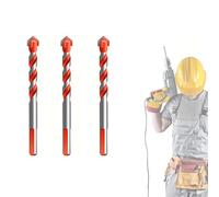 Kotkka Drill Bits Set, Four Blade Serrated Eccentric Twist Bits with U Type Slot, High-Strength Carbide Tip for Wood, Concrete, Brick, Glass, Tile, Metal, 3-16mm Multi-Material Drilling