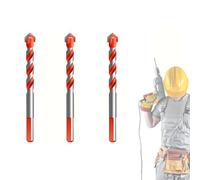 Kotkka Drill Bits Set, Four Blade Serrated Eccentric Twist Bits with U Type Slot, High-Strength Carbide Tip for Wood, Concrete, Brick, Glass, Tile, Metal, 3-16mm Multi-Material Drilling