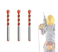 Kotkka Drill Bits Set, Four Blade Serrated Eccentric Twist Bits with U Type Slot, High-Strength Carbide Tip for Wood, Concrete, Brick, Glass, Tile, Metal, 3-16mm Multi-Material Drilling