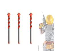 Kotkka Drill Bits Set, Four Blade Serrated Eccentric Twist Bits with U Type Slot, High-Strength Carbide Tip for Wood, Concrete, Brick, Glass, Tile, Metal, 3-16mm Multi-Material Drilling