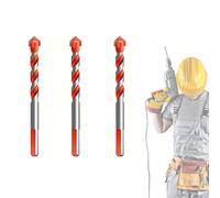 Kotkka Drill Bits Set, Four Blade Serrated Eccentric Twist Bits with U Type Slot, High-Strength Carbide Tip for Wood, Concrete, Brick, Glass, Tile, Metal, 3-16mm Multi-Material Drilling