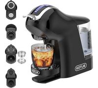 KOTLIE EM-308A Machine à capsules multifonctionnelle, 4 températures, 7 quantités d'eau, 5 types de capsules, boissons chaudes et froides, grand réservoir d'eau EM-308A (noir)