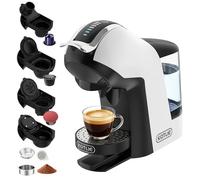 KOTLIE Machine à café à capsules, 5 en 1, 19 bars, multi-capsules pour Nespresso/Dolce Gusto/ESE Pads (44 mm), réservoir d'eau 1 l, 3 températures/7 quantités d'eau