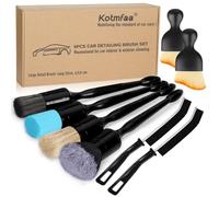 Kotmfaa Lot de 8 brosses de nettoyage de voiture en douceur, moyen/dur | Brosse à poussière pour intérieur et extérieur de voiture, emblèmes, grilles d'aération, cuir, roues de lavage et d'entretien