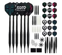 KOTO - 2 Fléchettes en Laiton Noir, 90 Accessoires Pointe Plastique, Fléchettes Pointe Plastique, Cibles Électroniques