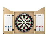 KOTO - Armoire Fléchettes Set Chêne & Cible Classic Edition, Sisal, Craie