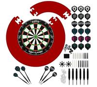 KOTO - Classic Edition Red Cible Flechette (Dimensions Officielles) Dartboard, INCL. 4pcs Surround, 2 Jeux de Fléchettes