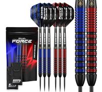 KOTO - Fléchettes Dual Force en Laiton 20g, Lot de 6 Fléchettes Complet avec 2 Étuis, Parfait pour Débutants, Set de Fléchettes avec Accessoires