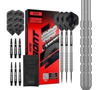 KOTO - Fléchettes King Front 90% 24 G, Argent, 3 Sets de BarrelsIncl. Portefeuille, Grip Annulaire Ferme