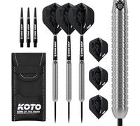 KOTO - Fléchettes Kingcontrol 90% 26 G, Argent, Grip Annulaire Solide, Toucher Texturé, 3 Sets Flights