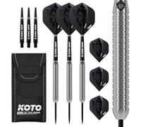 KOTO - Fléchettes Kingcontrol 90% 32 G, Argent, Grip Annulaire Solide, Toucher Texturé, 3 Sets Flights