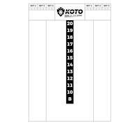 KOTO - Flex Scoreboard 40x30cm Tableau Blanc, Convient pour Les Jeux comme 501 et Tactics, Compatible avec Les Marqueurs KOTO, Séchage Rapide