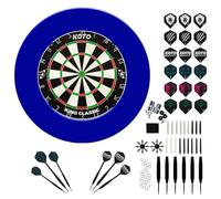 KOTO - King Classic Edition Cible Flechette Bleu, Dimensions Officielles des Tournois, Surround de 12 cm, Sisal de Haute Qualité, Kit d'Accessoires 90 pièces