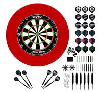 KOTO - King Pro Red Cible Flechette (Dimensions Officielles) Cible en Sisal, INCL. Surround, 2 Jeux de Fléchettes & Accessoires