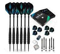 KOTO - Set Cadeau Supreme Laiton, 4 Sets Fléchettes en Laiton Revêtu Noir (23 G.), 4 Sets Flights (100 Microns), Shafts, Étui