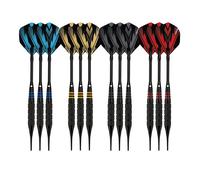 KOTO - Set Multi en Laiton 4 Sets Fléchettes Soft en Laiton Noir (16 G.) 4 Sets de Flights (100