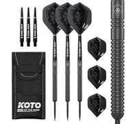 KOTO - Sting Black PVD 90% Fléchettes 23 G, Noires, Grip Annulaire Solide, Toucher Texturé INCL. Portefeuille